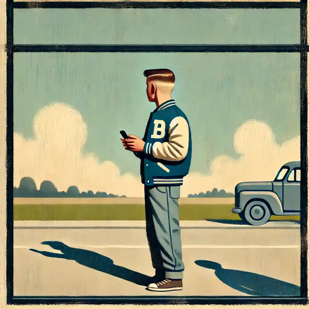 メッセージを送っている男子