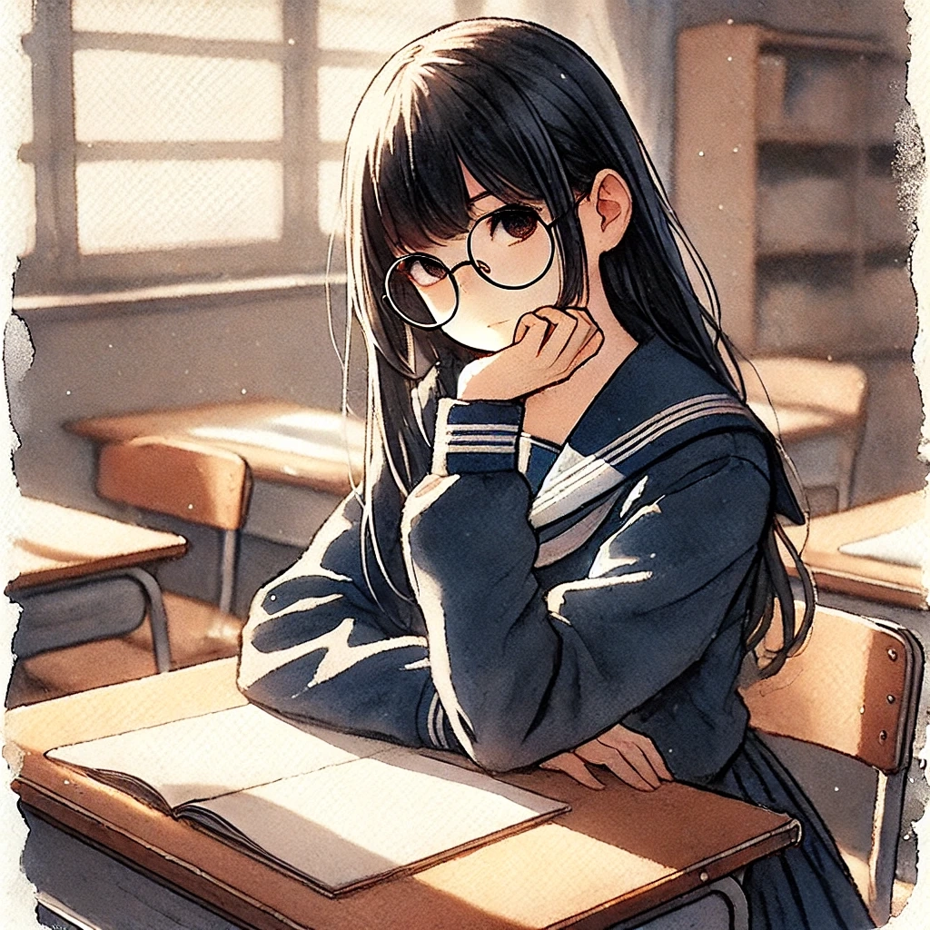 悩む中学生女子