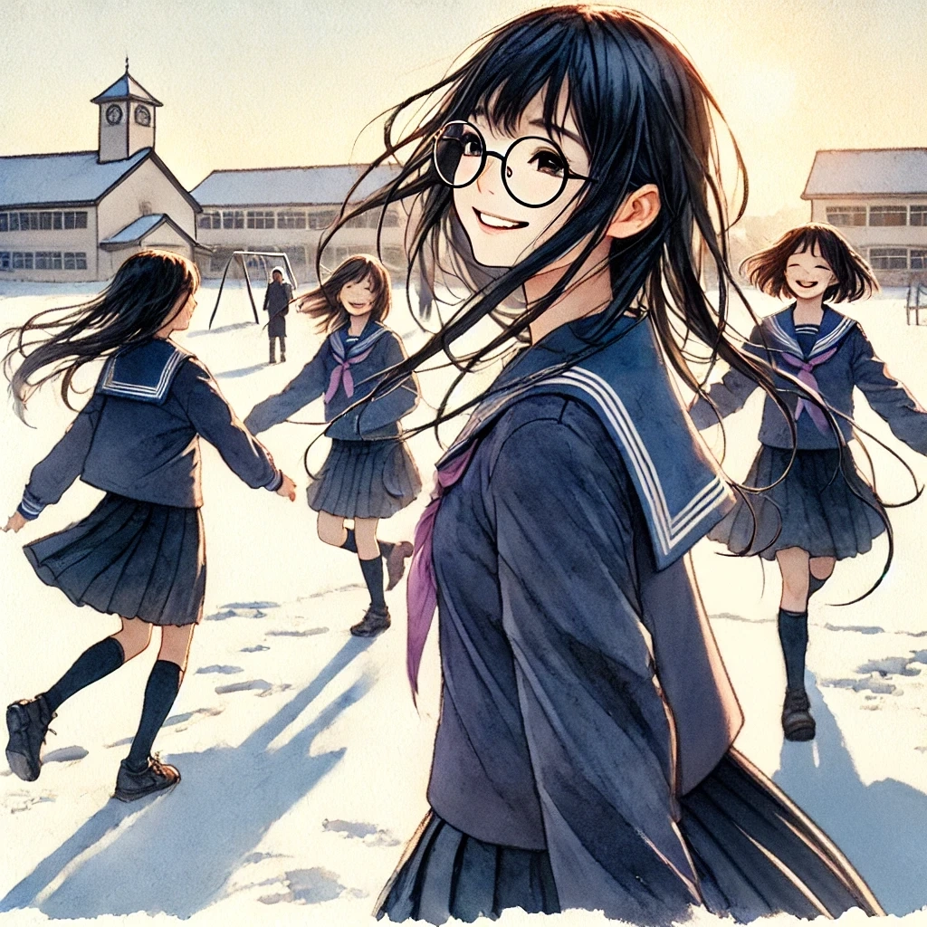 グループに入れて嬉しそうな中学生女子