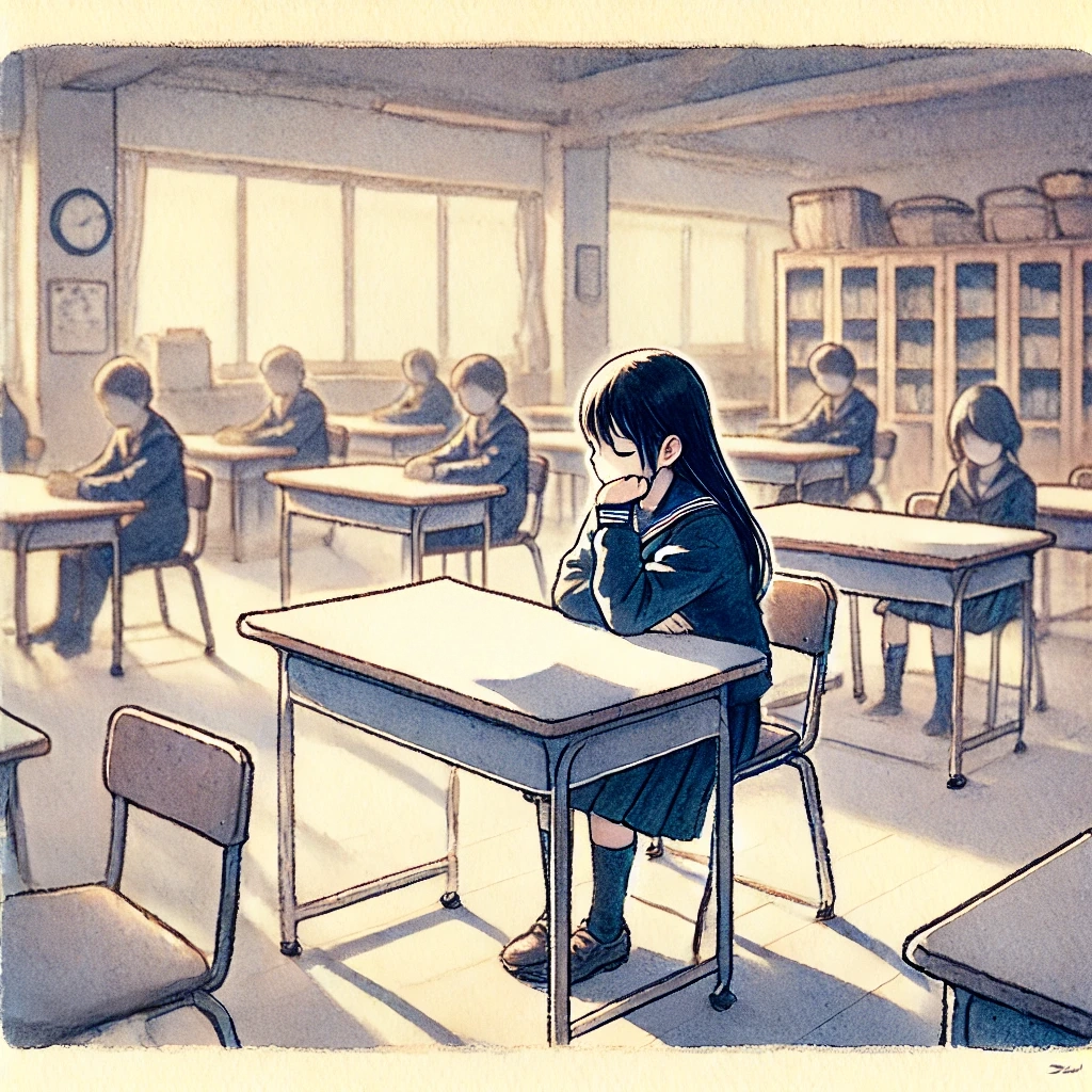 悩む中学生女子