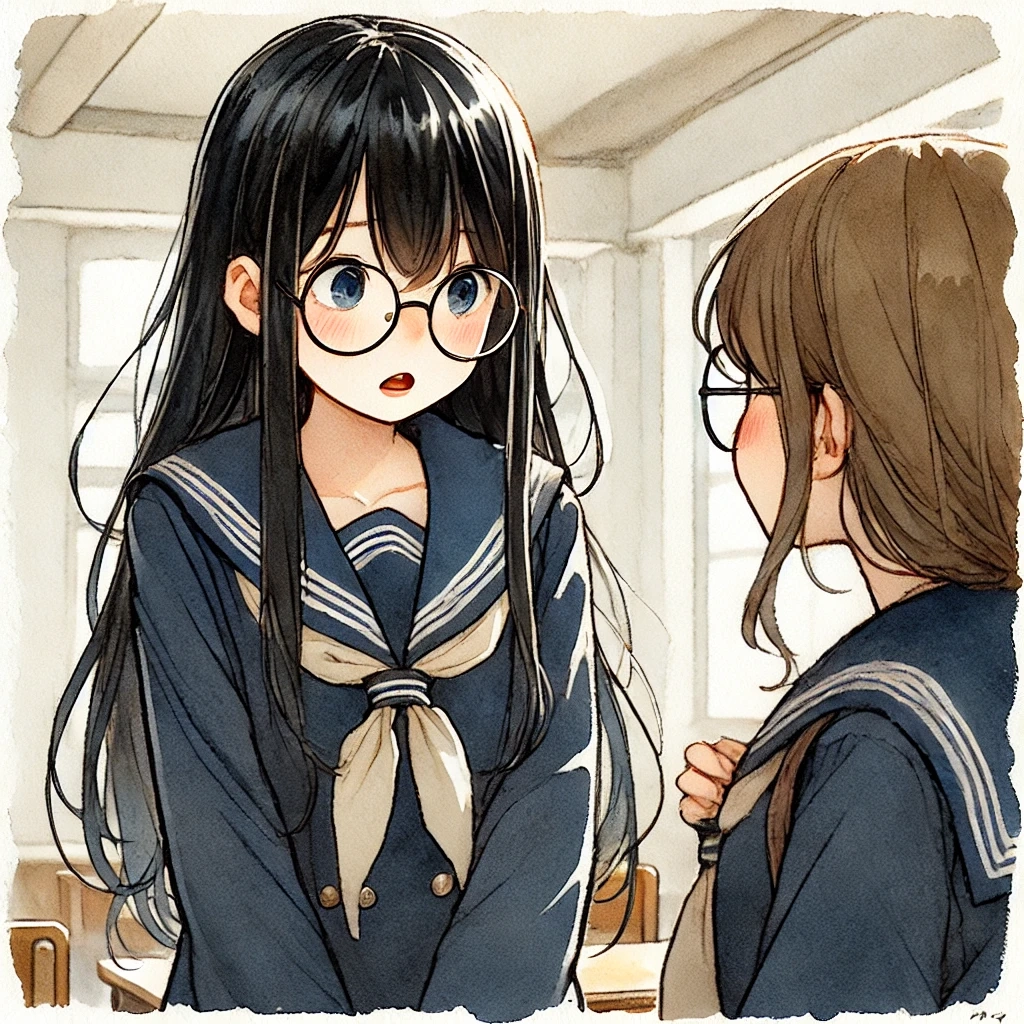 勇気を出して理由を聞いている中学生女子