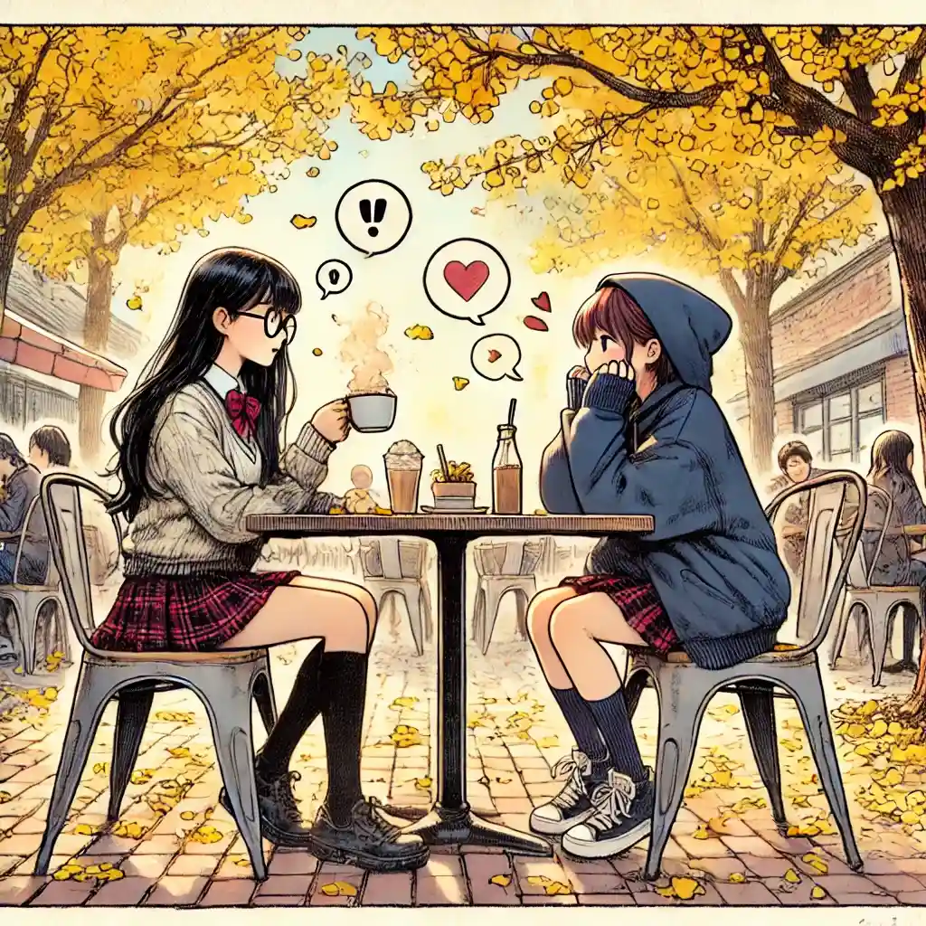 いろんなことを話している中学生女子