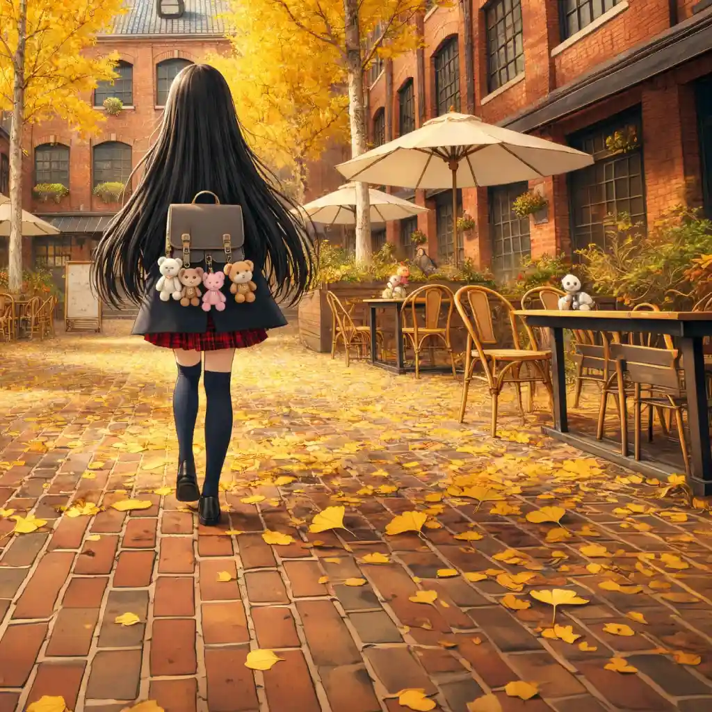 カフェに向かう女子