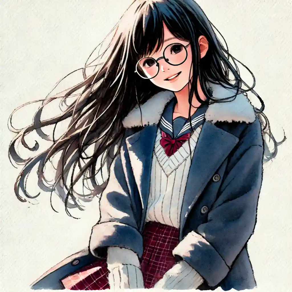 微笑んで誘おうとしている中学生女子