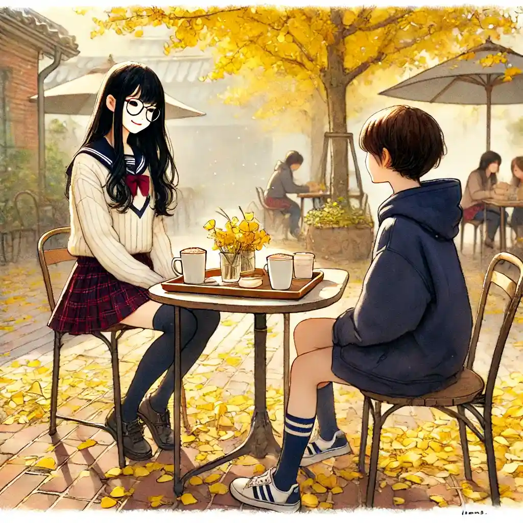 カフェに誘えてにっこりの中学生女子