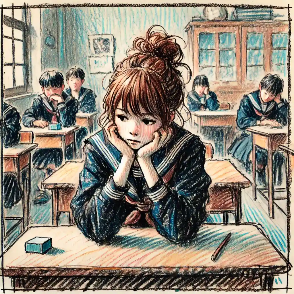 アンニュイな中学生女子