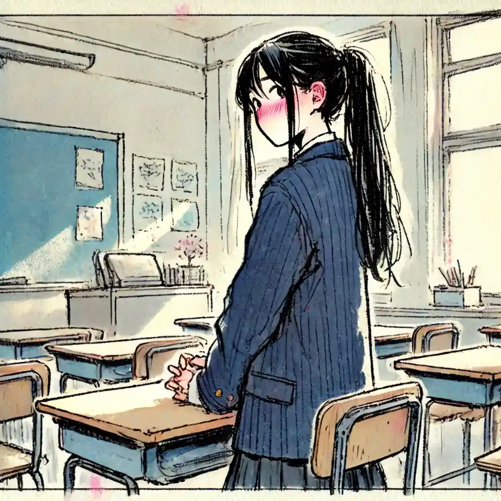 自己紹介をしている中学生女子