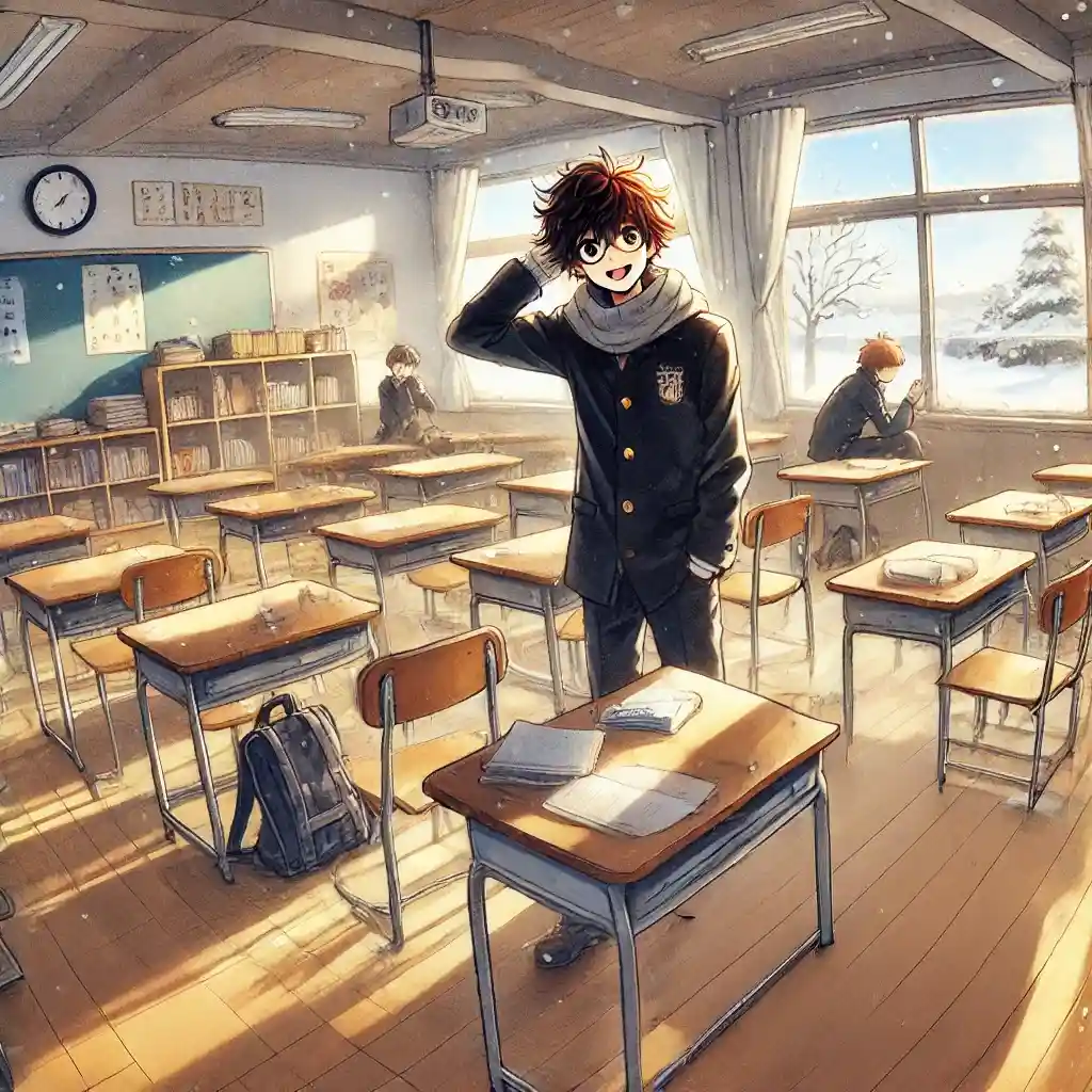 教室でふざけている男子