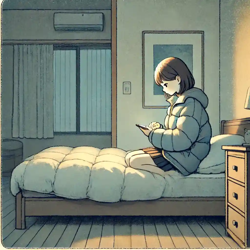 映画後LINEする女子