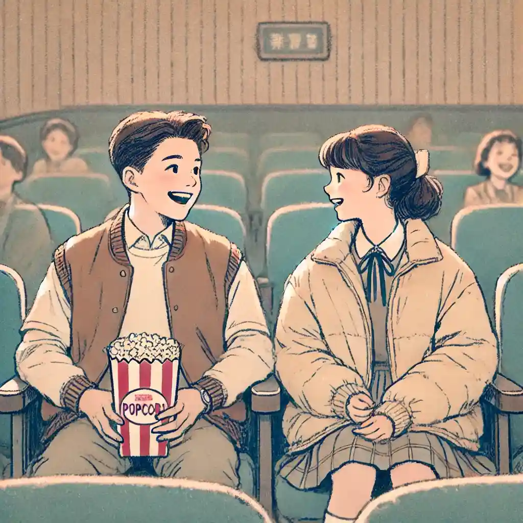 女子の行動を観察している男子