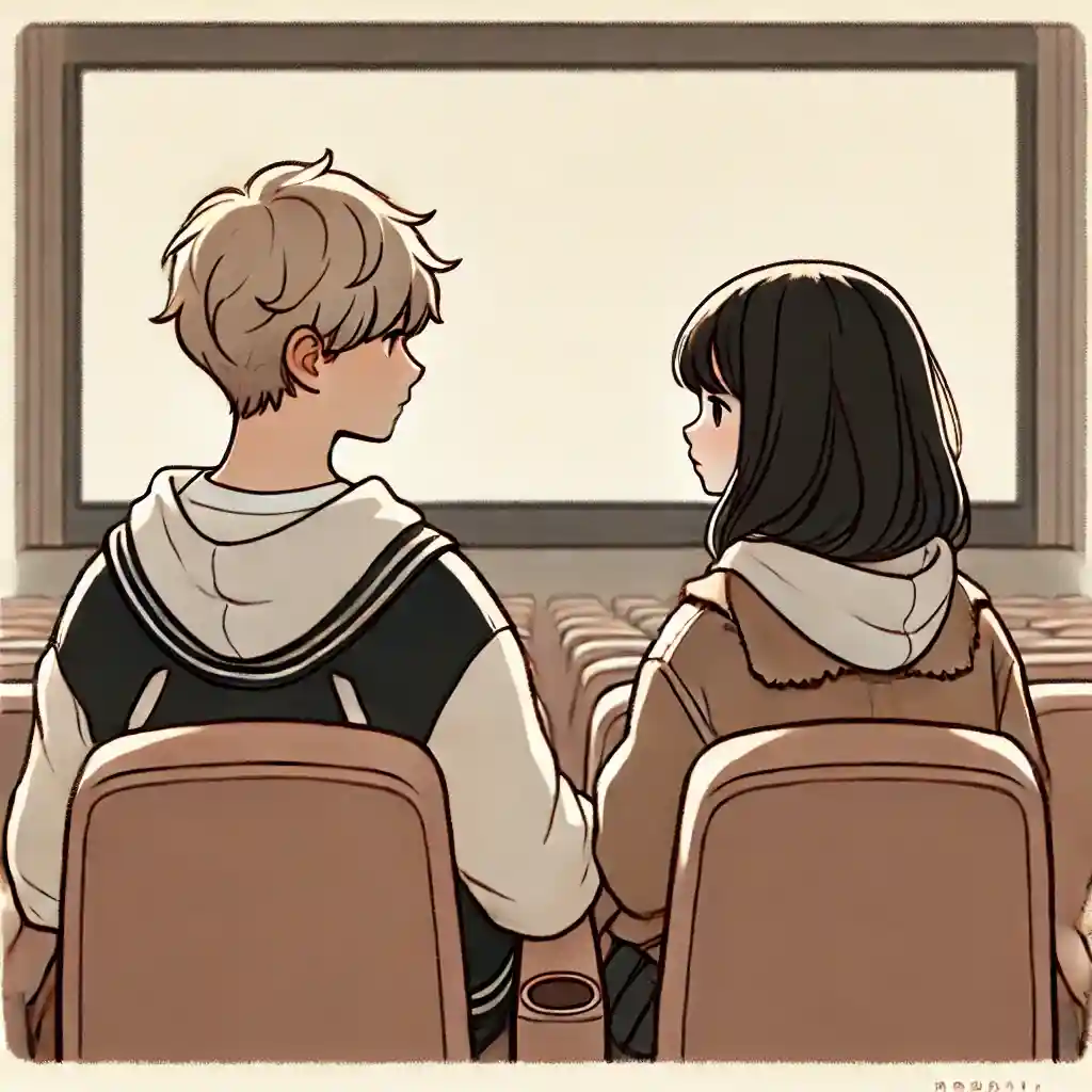 映画が始まる前の二人