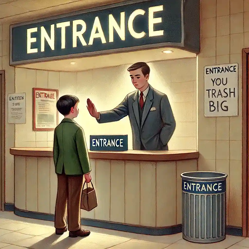 注意される中学生男子