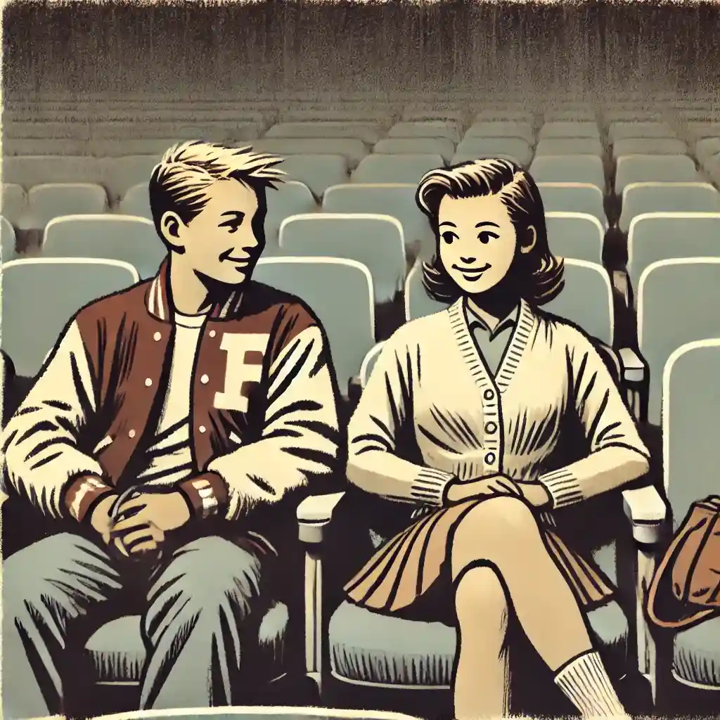 席に着いた男女