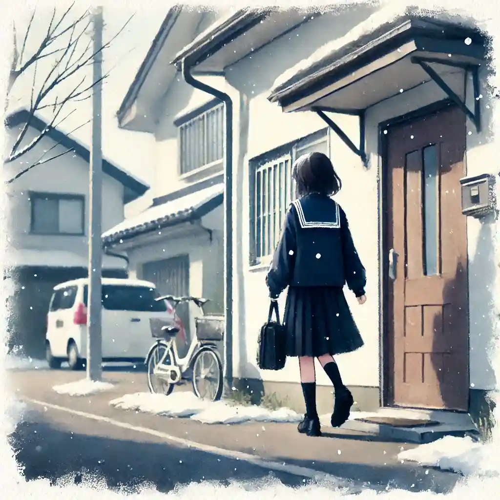 朝投稿する中学生女子