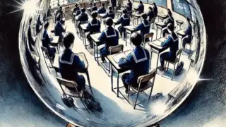 クラス替えのおまじないのイメージ　水晶玉に映るクラス