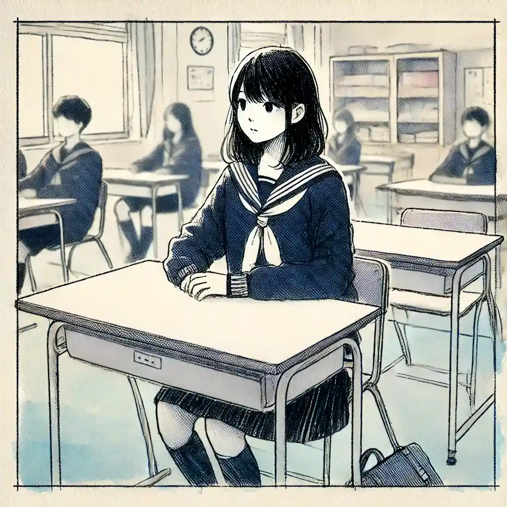教室で一人の女子