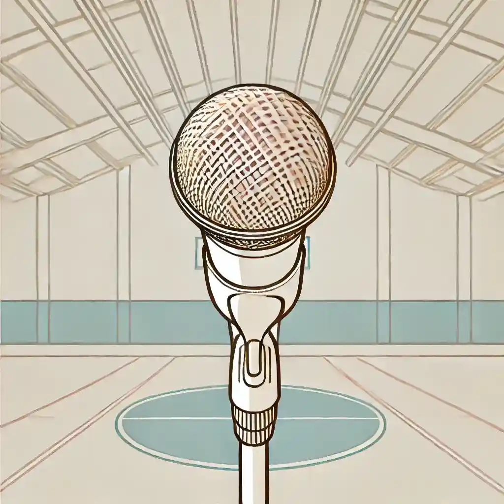 演説ようのマイクのクルーズアップ