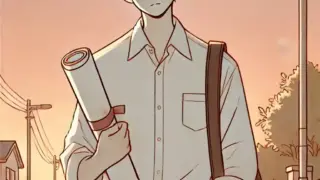 ポスターを持っている男子