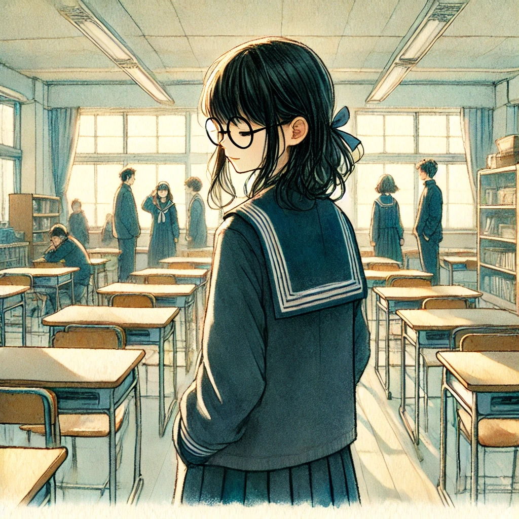 友達関係に少しつけれている中学生女子