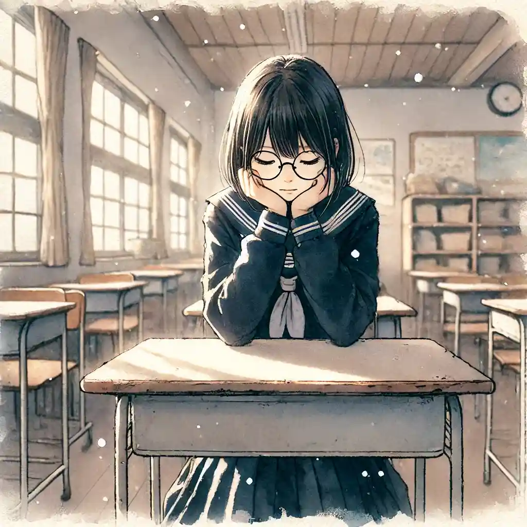 悩んでいる中学生女子