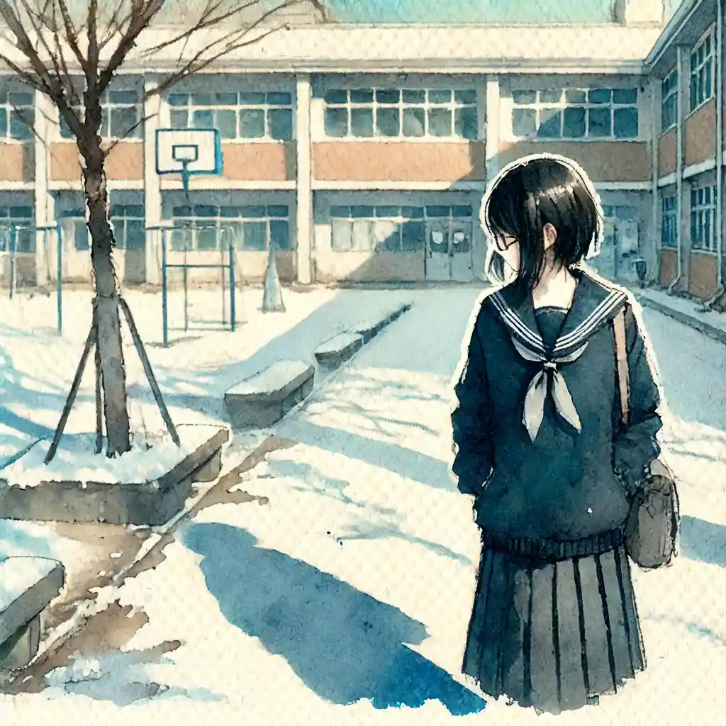 一人で帰る中学生女子