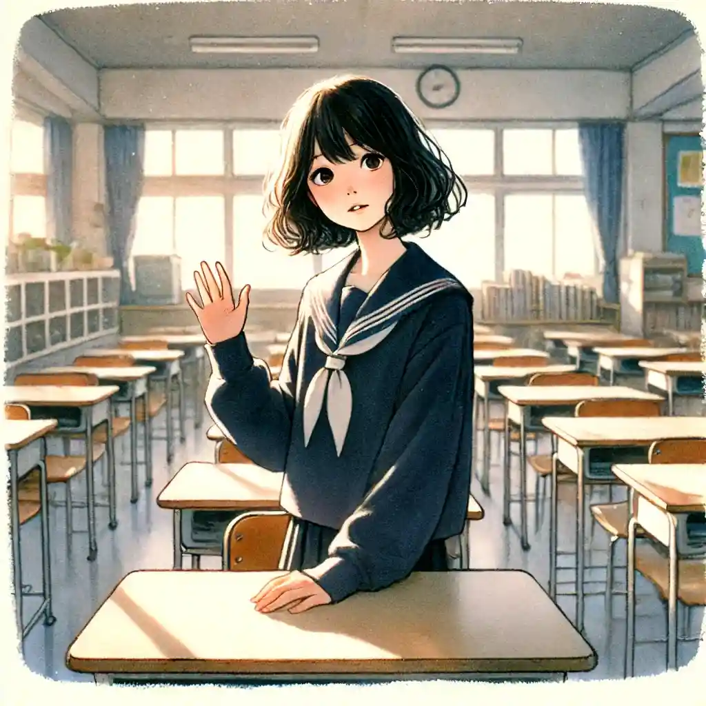 おずおず挨拶する女子