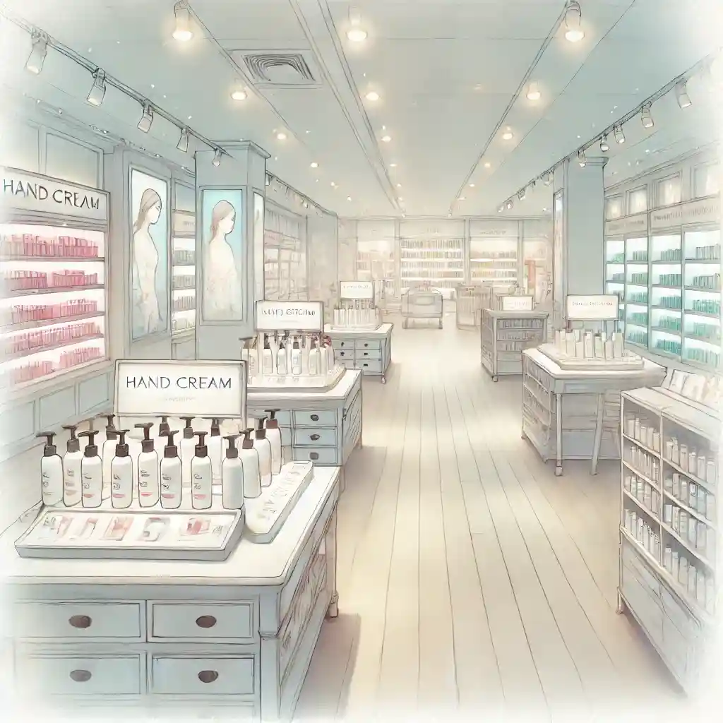 デパートのハンドクリーム売り場