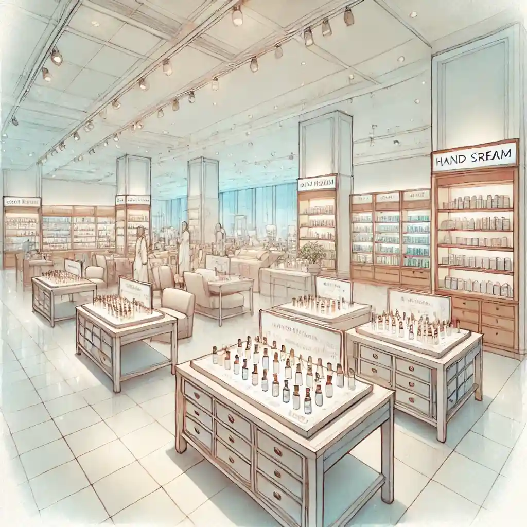 デパートのハンドクリーム売り場