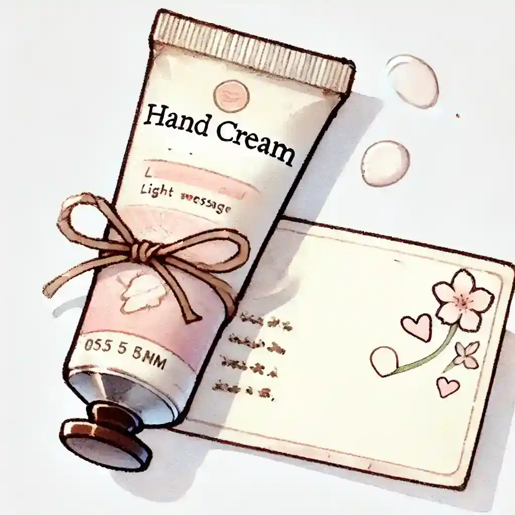 ハンドクリームにメッセージカードをつける