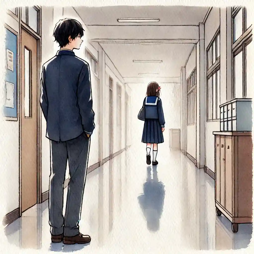 女子を目で追う男子