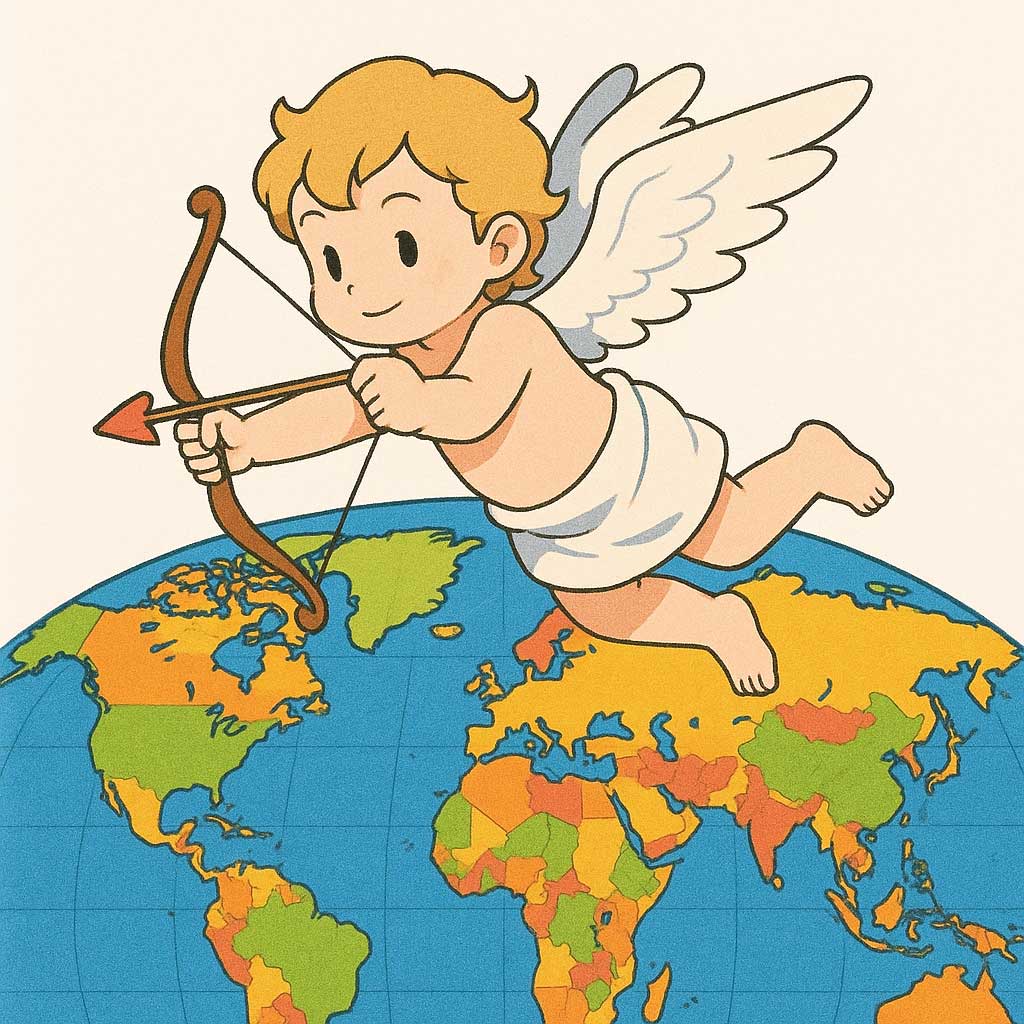 世界を目ぶるキューピッド