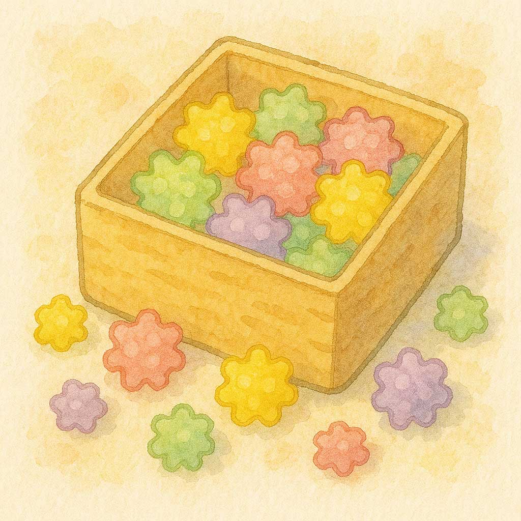 箱に入った金平糖