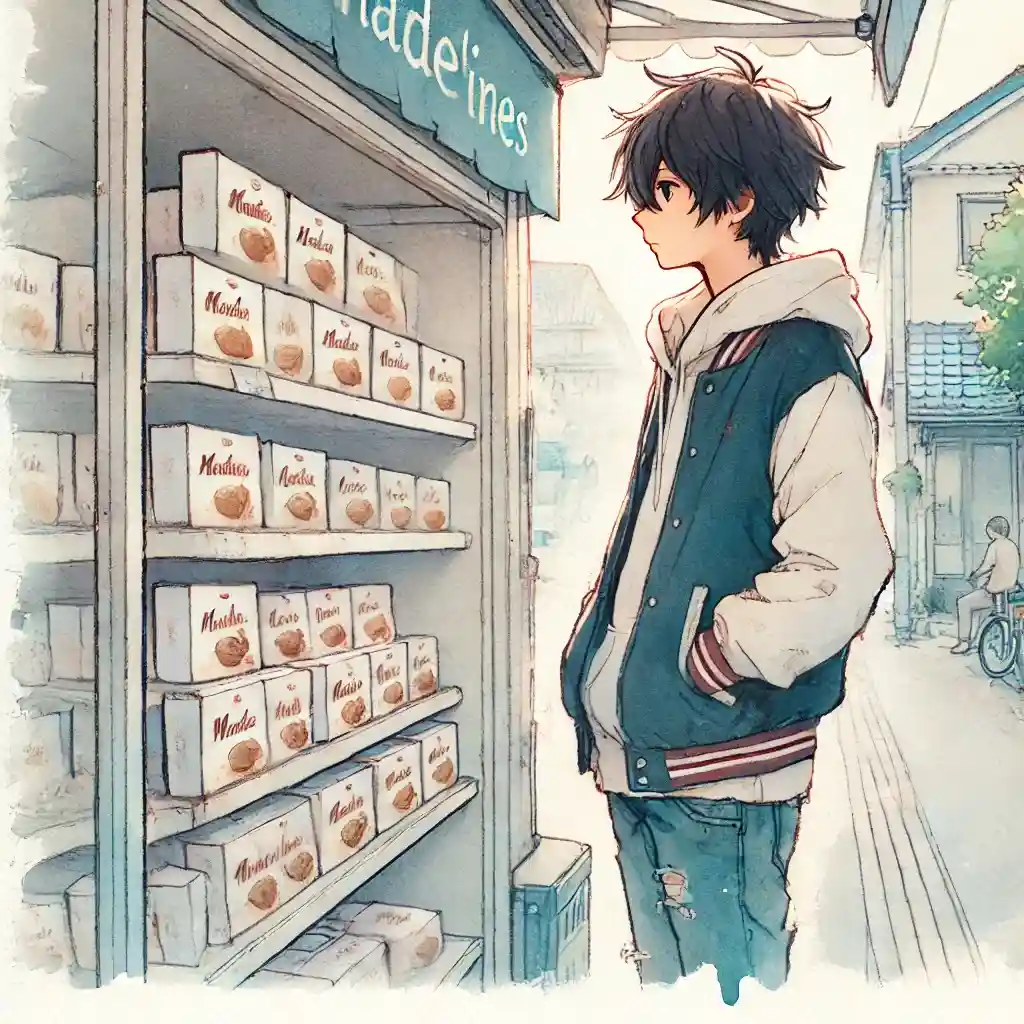 マドレーヌを選ぶ中学生男子