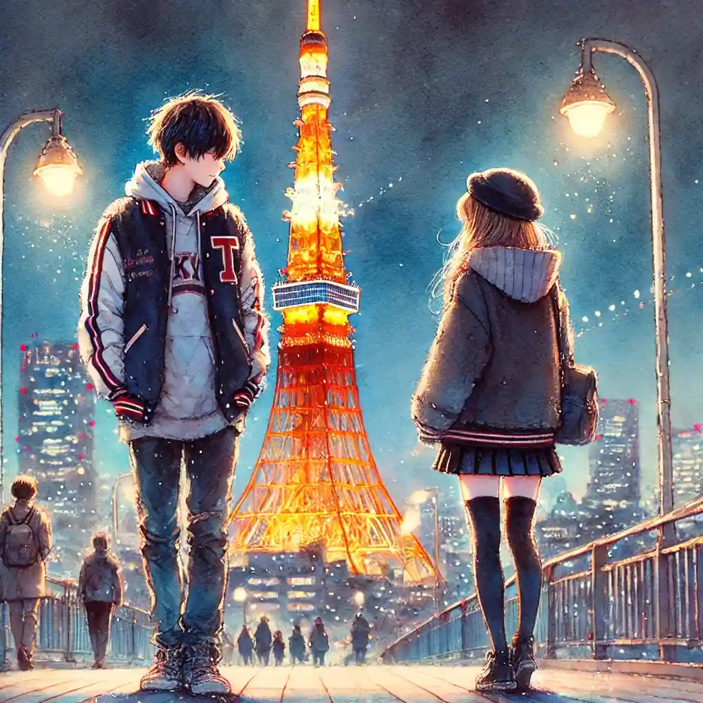 デート中の中学生男女