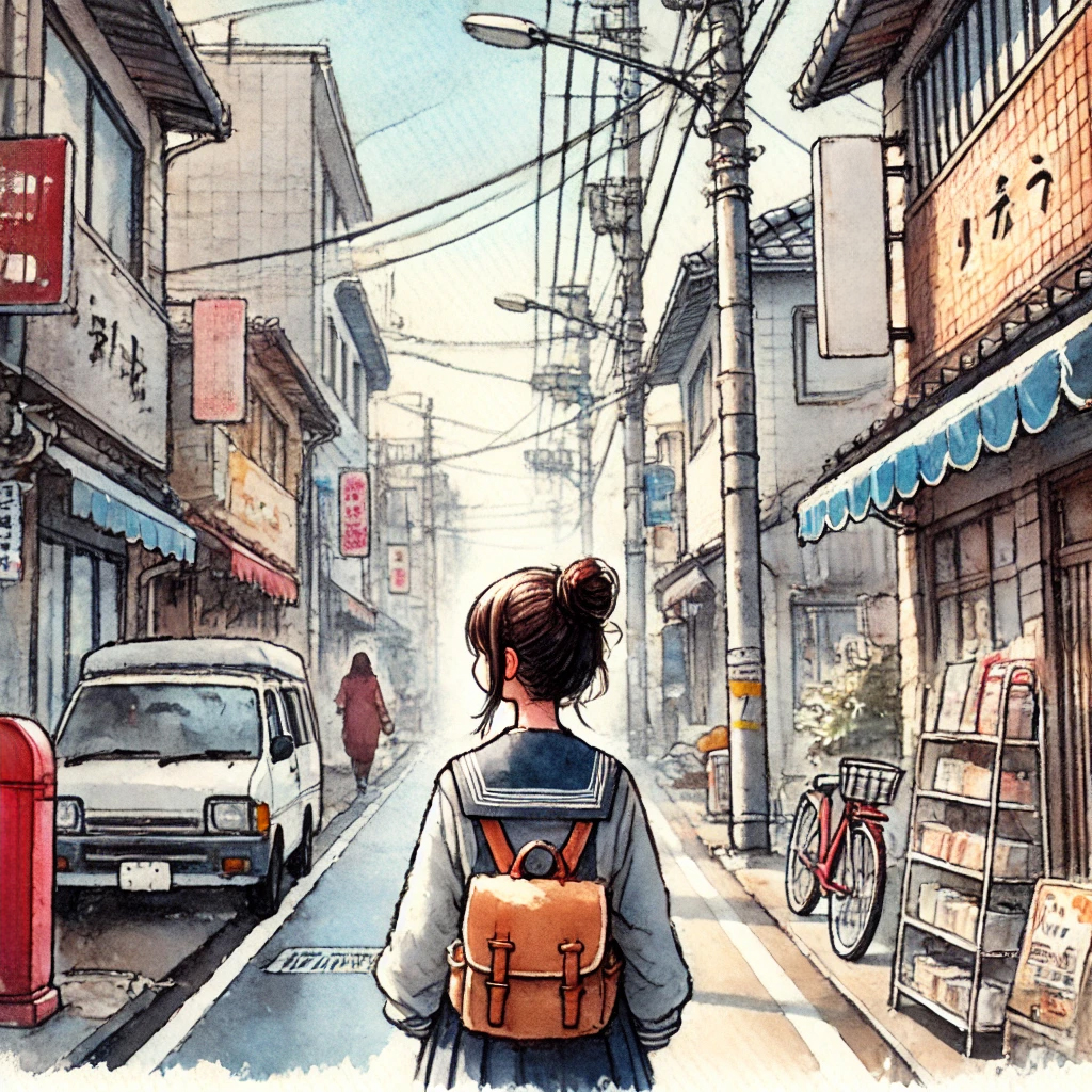 帰宅中の中学生女子