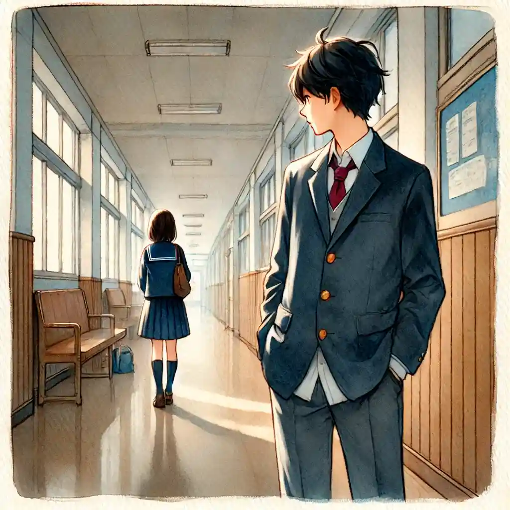 女の子を目で追っている男子