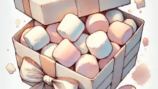 プレゼントに入っているマシュマロ
