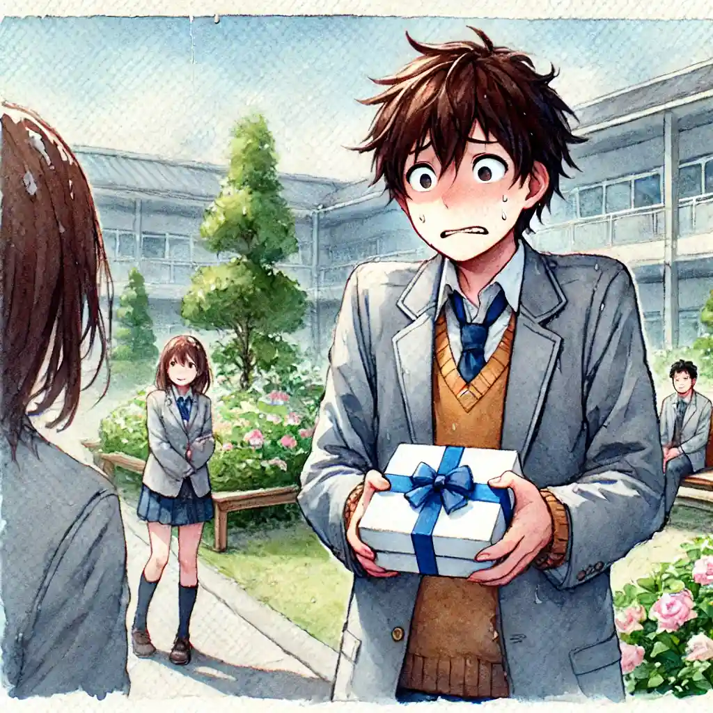 渡す時ビビる中学生男子