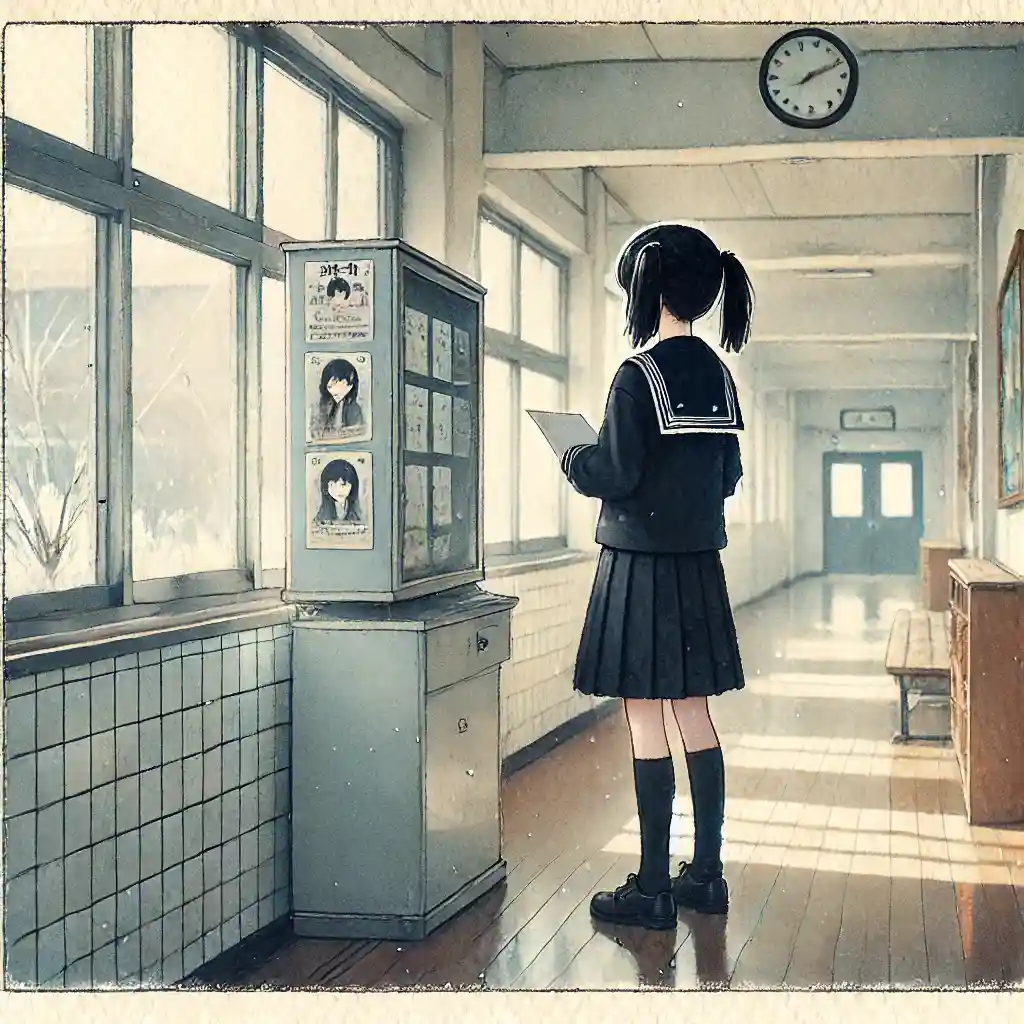 勧誘ポスターを見ている新入生