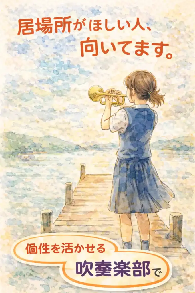 吹奏楽部の勧誘ポスター