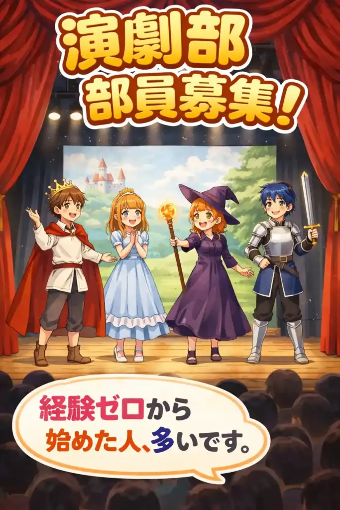 演劇部の勧誘ポスター