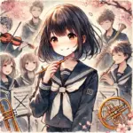 紹介文を考えている吹奏楽部員