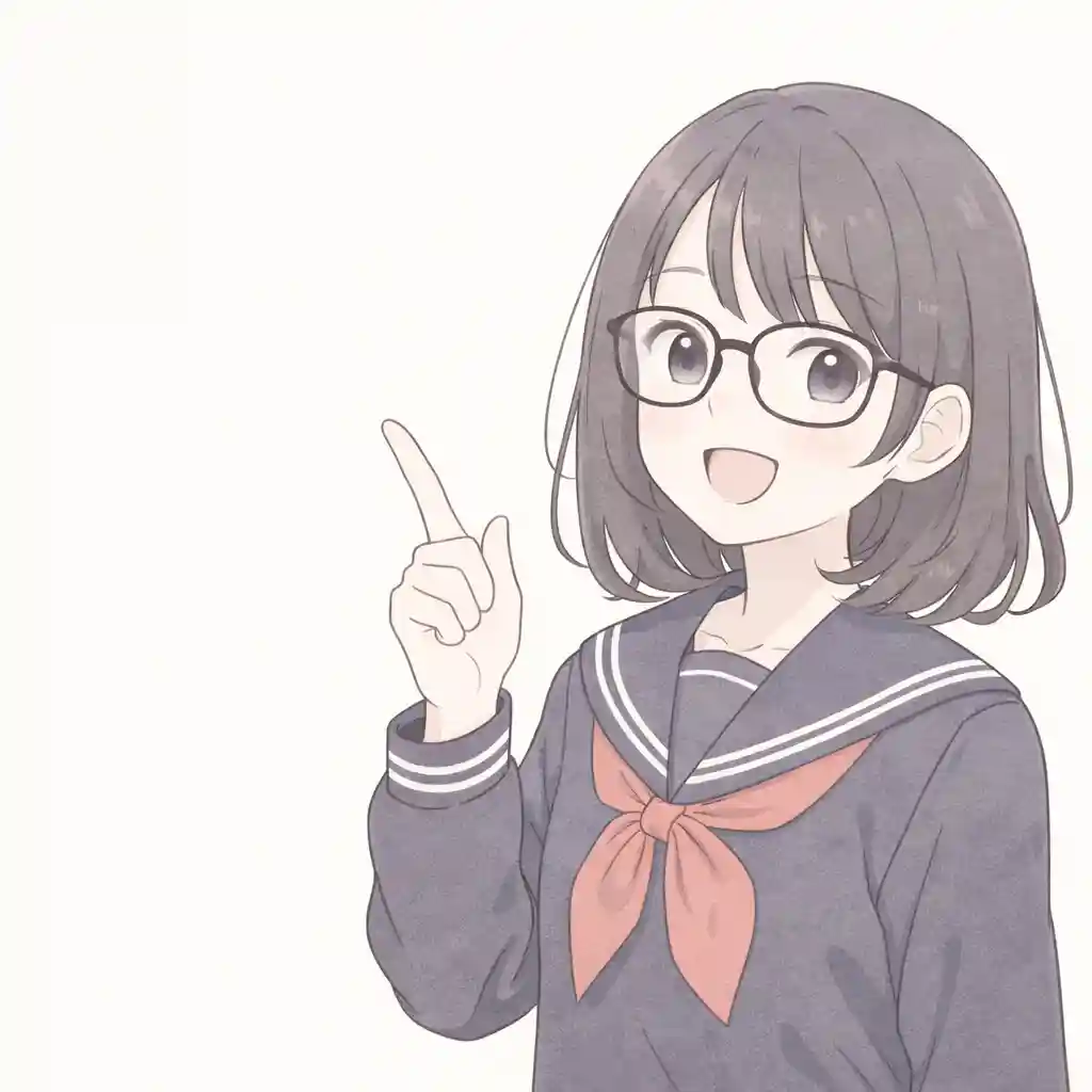 ノートについて説明する中学生女子