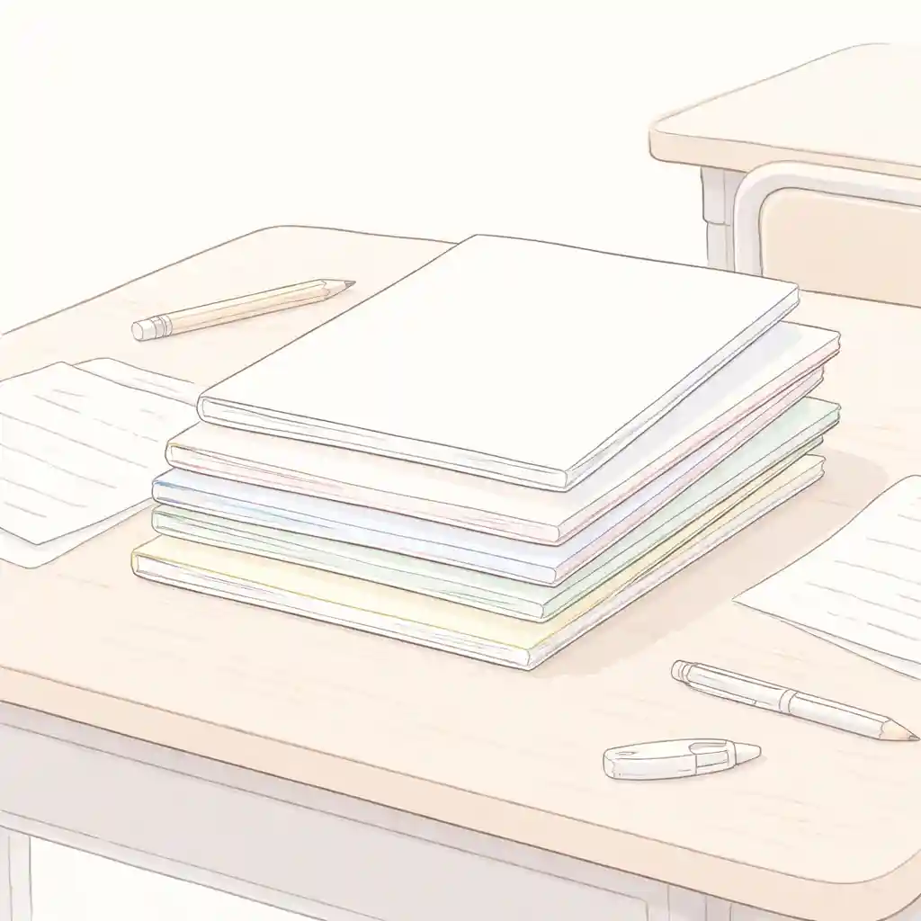 机の上のノート