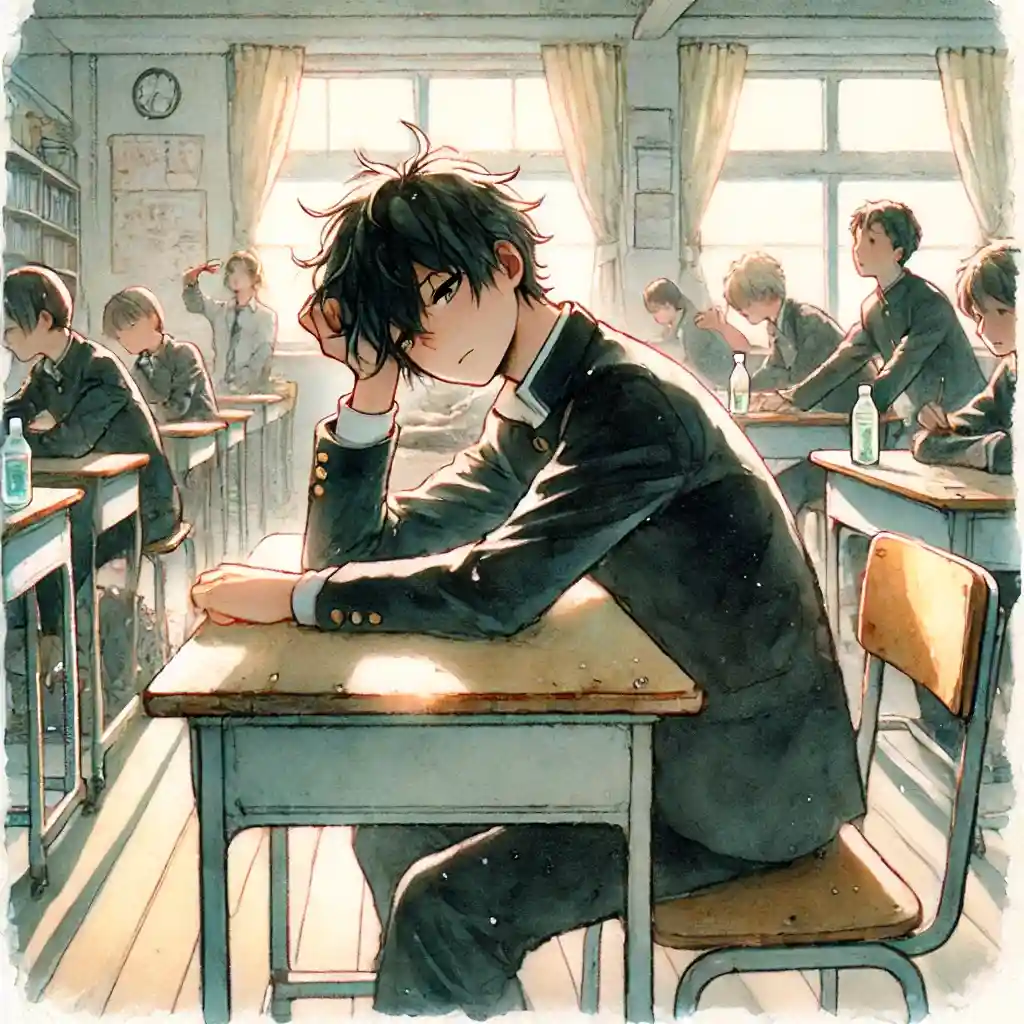 プロフィール考えている中学生男子