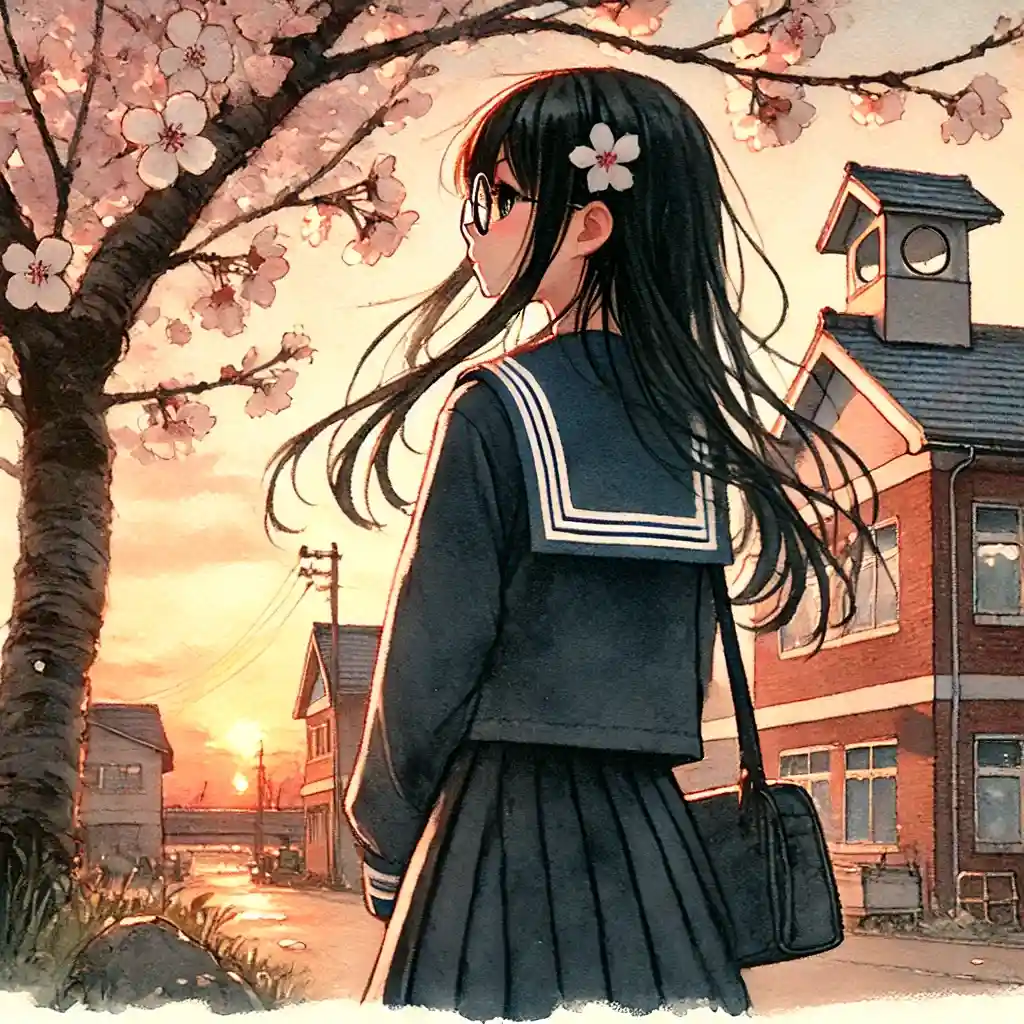 帰宅している中学生女子