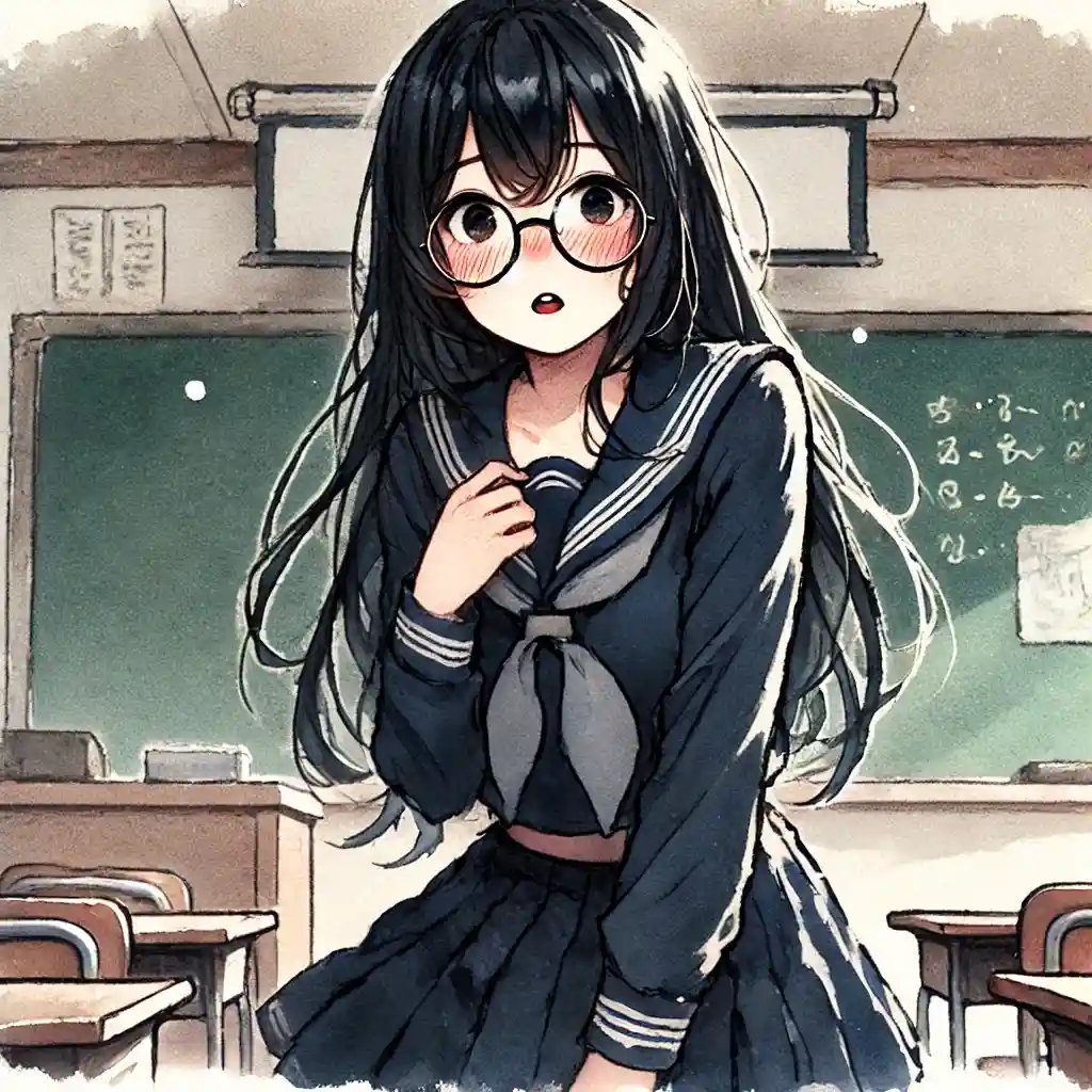 ドギマギしている中学生女子