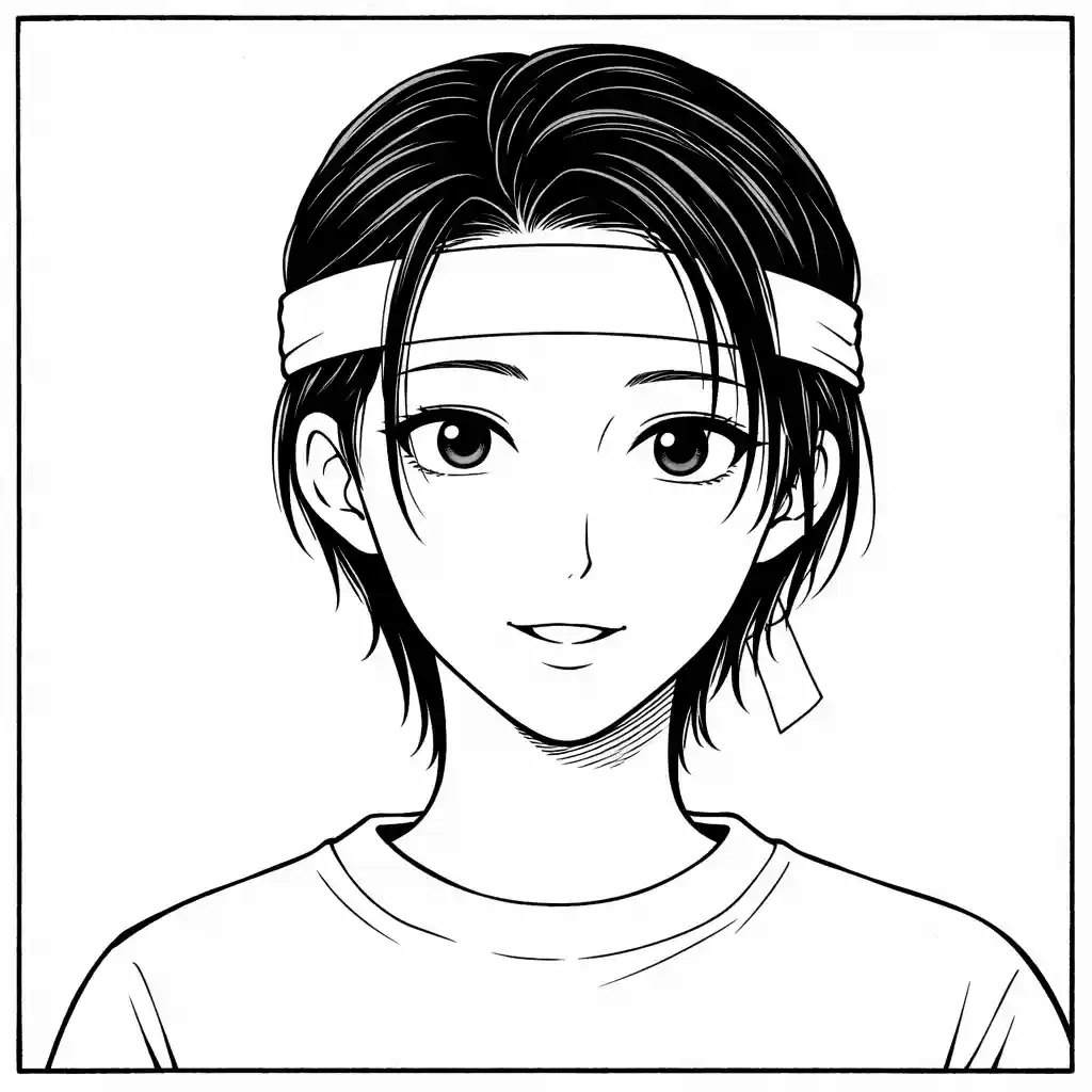 面長の人のはちまき