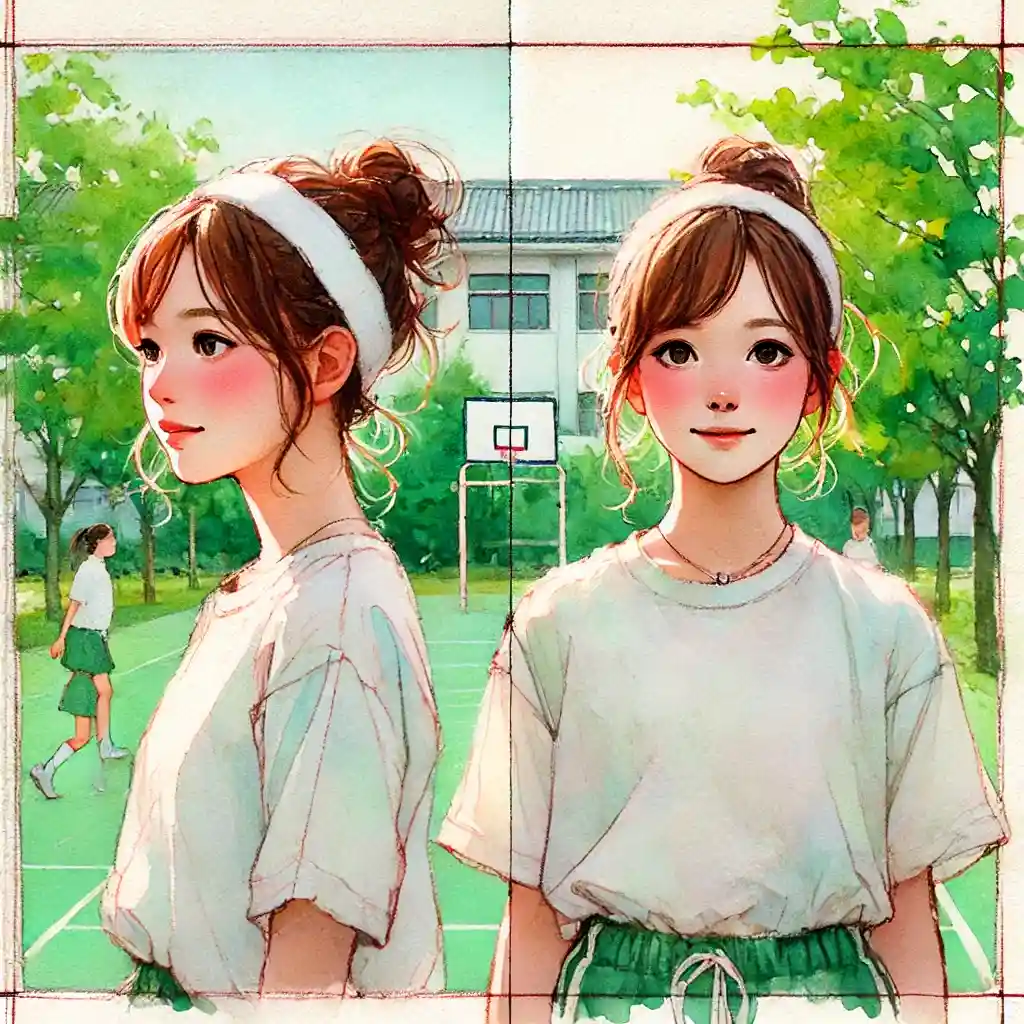 連写される中学生女子