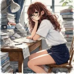 宿題が終わらず不貞腐れる中学生女子